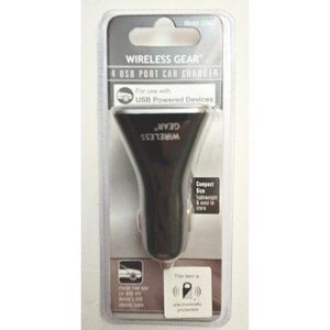Wireless Gear 4 USB Port Car Charger G0647  Compact Design 3 x 1.5 inch